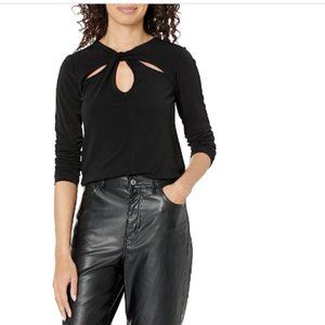 MICHAEL Michael Kors Twist Keyhole Top (Black) Women's Clothing